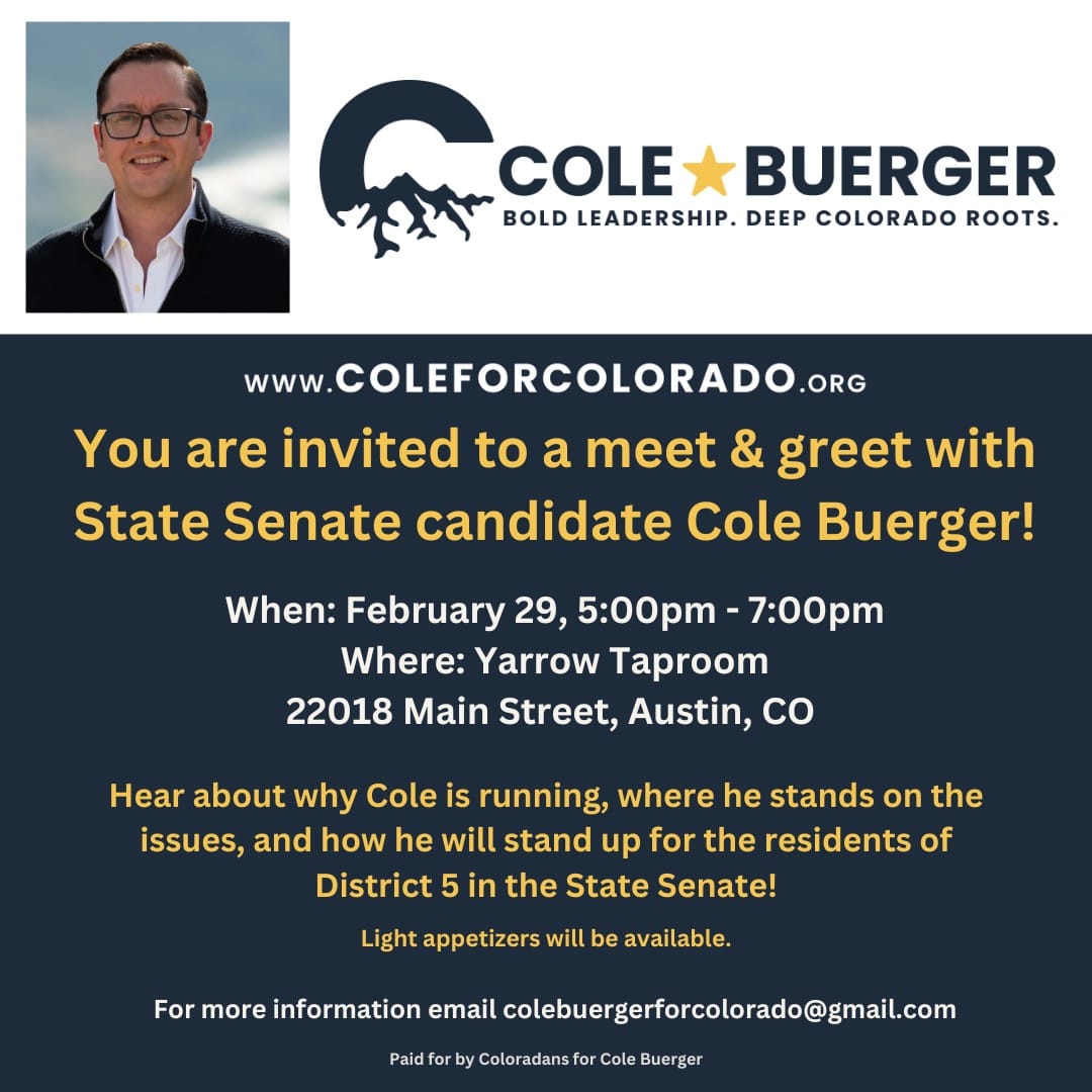 SD5 Candidate, Cole Buerger, Meet and Greet