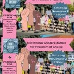 MONTROSE WOMEN MARCH for Freedom of Choice - Saturday November 2 12:30pm